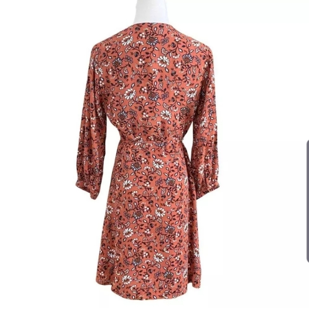 #126 Frank and Oak Ladies Flower Print Dress Size Medium - Picture 4 of 11